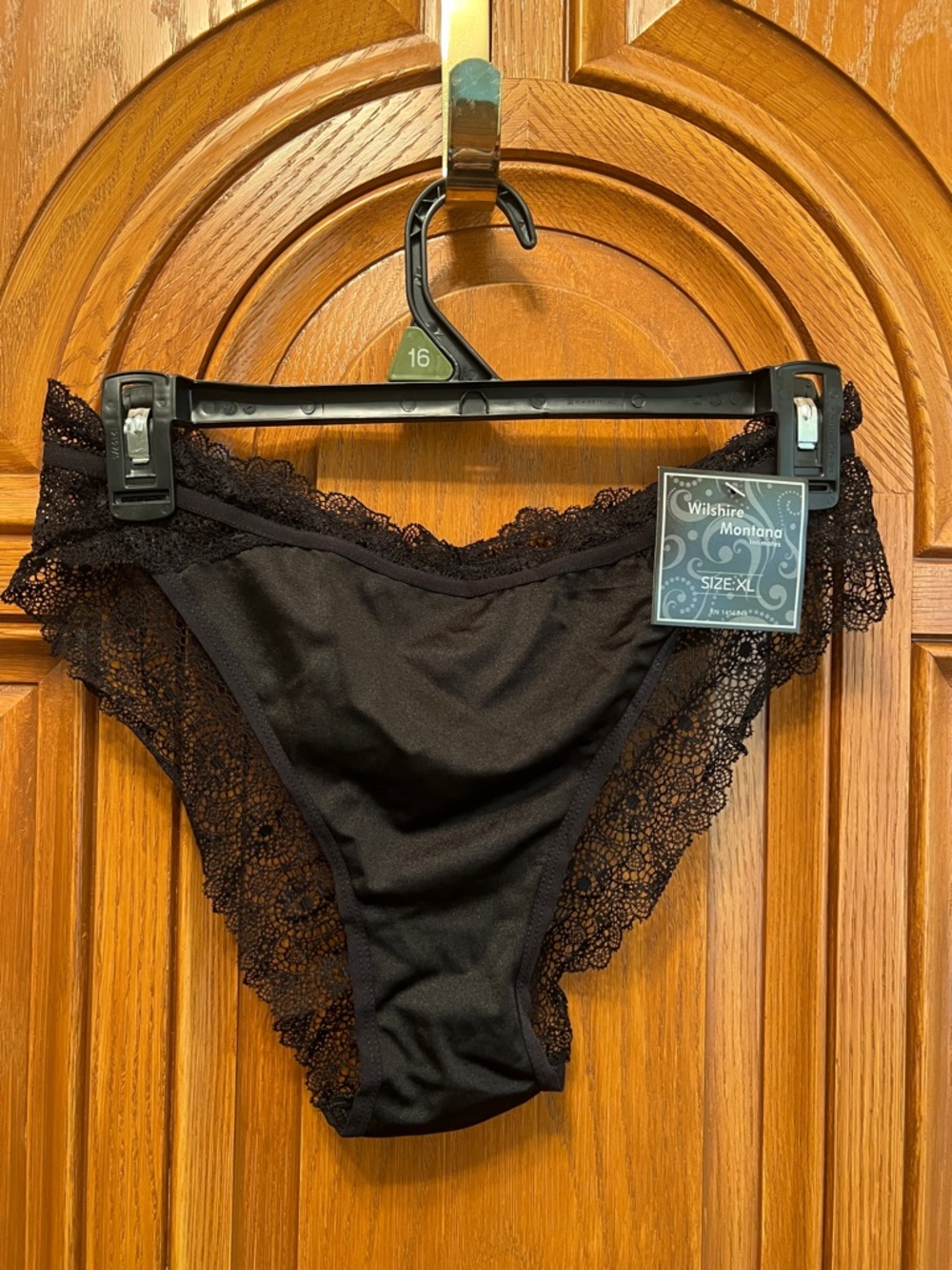 Women’s Black Lace Trim Bikini Panty - XL